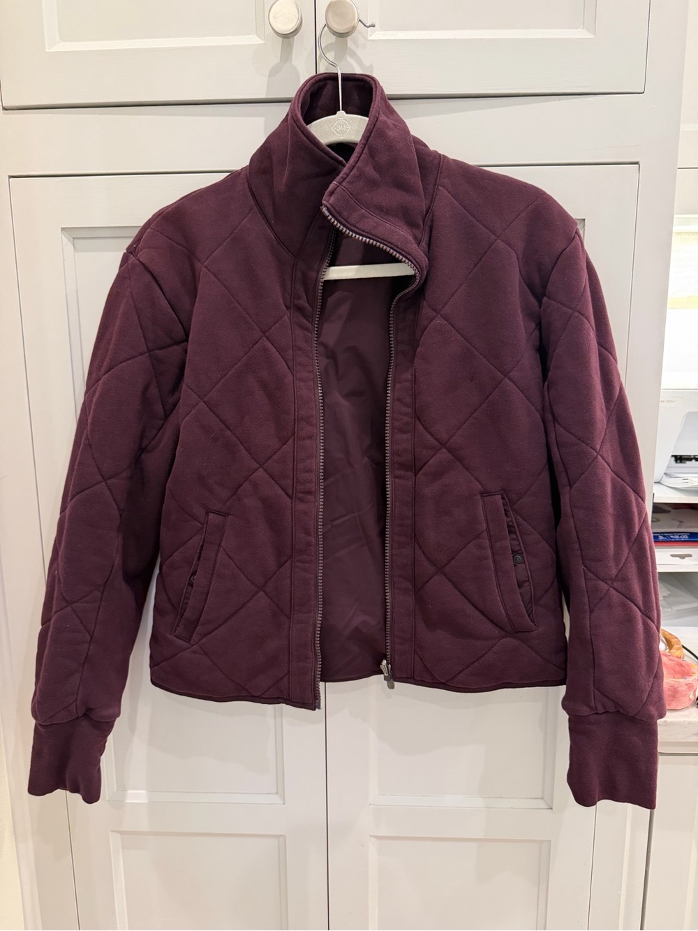 Stella McCartney Quilted Puffer Jacket in Plum Wine